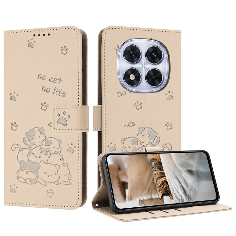 Embossed Kitten Phone Leather Case with Lanyard, For Redmi Turbo 4 / Xiaomi Poco X7 Pro, For Redmi K80 / K80 Pro, For Redmi Note 14 4G 163.25mm, For Redmi Note 14 5G, For Redmi Note 14 Pro 5G, For Redmi 14C 4G, For Redmi 13 4G / 5G / Note 13R 5G       ...
