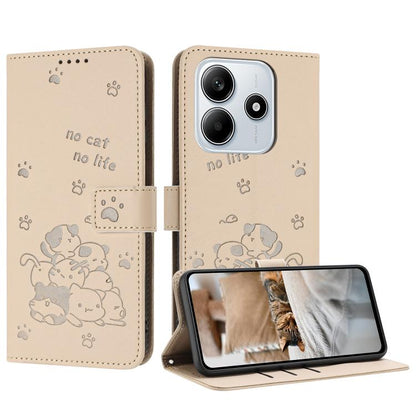 Embossed Kitten Phone Leather Case with Lanyard, For Redmi Turbo 4 / Xiaomi Poco X7 Pro, For Redmi K80 / K80 Pro, For Redmi Note 14 4G 163.25mm, For Redmi Note 14 5G, For Redmi Note 14 Pro 5G, For Redmi 14C 4G, For Redmi 13 4G / 5G / Note 13R 5G       ...