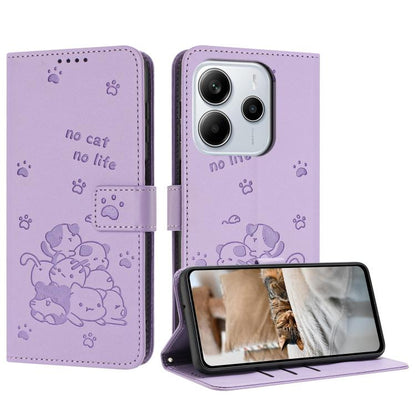 Embossed Kitten Phone Leather Case with Lanyard, For Redmi 15 5G / 4G EU 171mm, For Redmi 15C 5G / 4G Global 171mm, For Redmi A5 4G 171.7mm / Poco C71, For Redmi Note 14 4G 164.84mm, For Redmi Turbo 4 / Xiaomi Poco X7 Pro, For Redmi K80 / K80 Pro      ...