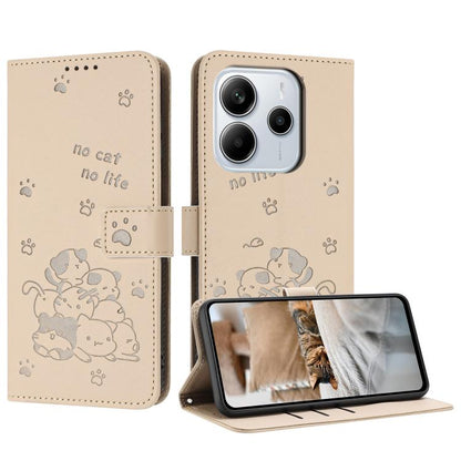 Embossed Kitten Phone Leather Case with Lanyard, For Redmi 15 5G / 4G EU 171mm, For Redmi 15C 5G / 4G Global 171mm, For Redmi A5 4G 171.7mm / Poco C71, For Redmi Note 14 4G 164.84mm, For Redmi Turbo 4 / Xiaomi Poco X7 Pro, For Redmi K80 / K80 Pro      ...