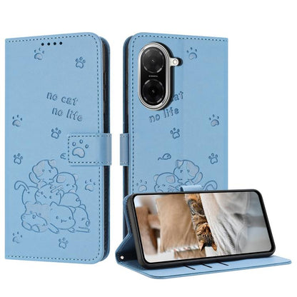 Embossed Kitten Phone Leather Case with Lanyard, For Redmi 15 5G / 4G EU 171mm, For Redmi 15C 5G / 4G Global 171mm, For Redmi A5 4G 171.7mm / Poco C71, For Redmi Note 14 4G 164.84mm, For Redmi Turbo 4 / Xiaomi Poco X7 Pro, For Redmi K80 / K80 Pro      ...