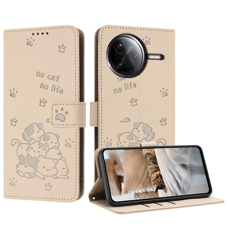 Embossed Kitten Phone Leather Case with Lanyard, For Redmi Turbo 4 / Xiaomi Poco X7 Pro, For Redmi K80 / K80 Pro, For Redmi Note 14 4G 163.25mm, For Redmi Note 14 5G, For Redmi Note 14 Pro 5G, For Redmi 14C 4G, For Redmi 13 4G / 5G / Note 13R 5G       ...