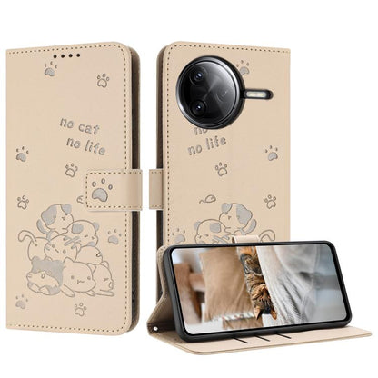 Embossed Kitten Phone Leather Case with Lanyard, For Redmi Turbo 4 / Xiaomi Poco X7 Pro, For Redmi K80 / K80 Pro, For Redmi Note 14 4G 163.25mm, For Redmi Note 14 5G, For Redmi Note 14 Pro 5G, For Redmi 14C 4G, For Redmi 13 4G / 5G / Note 13R 5G       ...