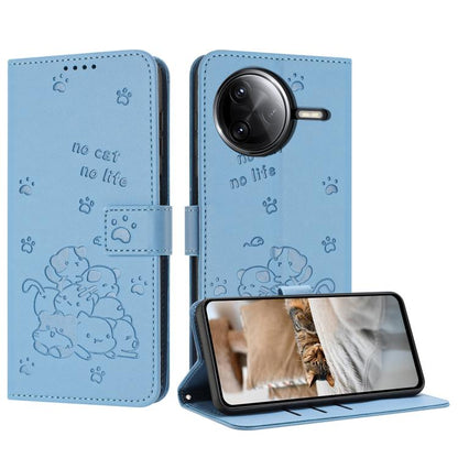 Embossed Kitten Phone Leather Case with Lanyard, For Redmi Turbo 4 / Xiaomi Poco X7 Pro, For Redmi K80 / K80 Pro, For Redmi Note 14 4G 163.25mm, For Redmi Note 14 5G, For Redmi Note 14 Pro 5G, For Redmi 14C 4G, For Redmi 13 4G / 5G / Note 13R 5G       ...
