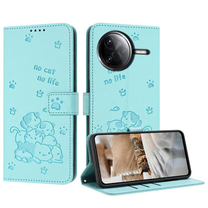 Embossed Kitten Phone Leather Case with Lanyard, For Redmi Turbo 4 / Xiaomi Poco X7 Pro, For Redmi K80 / K80 Pro, For Redmi Note 14 4G 163.25mm, For Redmi Note 14 5G, For Redmi Note 14 Pro 5G, For Redmi 14C 4G, For Redmi 13 4G / 5G / Note 13R 5G       ...