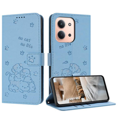 Embossed Kitten Phone Leather Case with Lanyard, For Redmi 15 5G / 4G EU 171mm, For Redmi 15C 5G / 4G Global 171mm, For Redmi A5 4G 171.7mm / Poco C71, For Redmi Note 14 4G 164.84mm, For Redmi Turbo 4 / Xiaomi Poco X7 Pro, For Redmi K80 / K80 Pro      ...