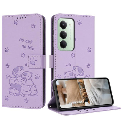 Embossed Kitten Phone Leather Case with Lanyard, For Redmi 15 5G / 4G EU 171mm, For Redmi 15C 5G / 4G Global 171mm, For Redmi A5 4G 171.7mm / Poco C71, For Redmi Note 14 4G 164.84mm, For Redmi Turbo 4 / Xiaomi Poco X7 Pro, For Redmi K80 / K80 Pro      ...