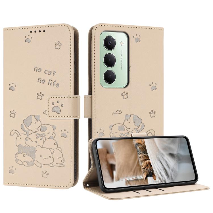 Embossed Kitten Phone Leather Case with Lanyard, For Redmi 15 5G / 4G EU 171mm, For Redmi 15C 5G / 4G Global 171mm, For Redmi A5 4G 171.7mm / Poco C71, For Redmi Note 14 4G 164.84mm, For Redmi Turbo 4 / Xiaomi Poco X7 Pro, For Redmi K80 / K80 Pro      ...