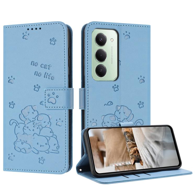 Embossed Kitten Phone Leather Case with Lanyard, For Redmi 15 5G / 4G EU 171mm, For Redmi 15C 5G / 4G Global 171mm, For Redmi A5 4G 171.7mm / Poco C71, For Redmi Note 14 4G 164.84mm, For Redmi Turbo 4 / Xiaomi Poco X7 Pro, For Redmi K80 / K80 Pro      ...