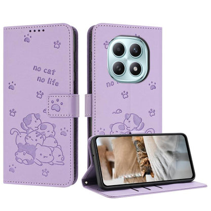 Embossed Kitten Phone Leather Case with Lanyard, For Redmi 15a 5G, For Redmi A7 Pro 4G 171mm, For Redmi Turbo 5 Max / Poco X8 Pro Max, For Redmi Turbo 5 / Poco X8 Pro 5G, For Redmi Note 15 Pro+ 5G Global 163.3mm, For Redmi Note 15 5G / 4G Global 164mm ...