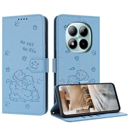 Embossed Kitten Phone Leather Case with Lanyard, For Redmi 15a 5G, For Redmi A7 Pro 4G 171mm, For Redmi Turbo 5 Max / Poco X8 Pro Max, For Redmi Turbo 5 / Poco X8 Pro 5G, For Redmi Note 15 Pro+ 5G Global 163.3mm, For Redmi Note 15 5G / 4G Global 164mm ...