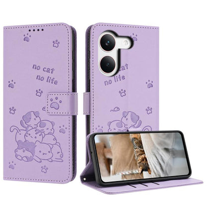 Embossed Kitten Phone Leather Case with Lanyard, For Redmi 15a 5G, For Redmi A7 Pro 4G 171mm, For Redmi Turbo 5 Max / Poco X8 Pro Max, For Redmi Turbo 5 / Poco X8 Pro 5G, For Redmi Note 15 Pro+ 5G Global 163.3mm, For Redmi Note 15 5G / 4G Global 164mm ...