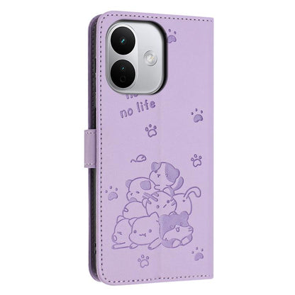 Embossed Kitten Phone Leather Case with Lanyard, For Redmi Note 17 Pro 5G Global 163mm, For Redmi Note 17 Pro+ 5G Global 163mm, For Redmi 17 5G / 4G Global 170mm, For Redmi Note 17 4G Global 171mm, For Redmi 15a 5G, For Redmi A7 Pro 4G 171mm           ...