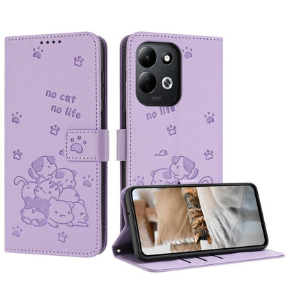 Embossed Kitten Phone Leather Case with Lanyard, For Redmi Note 17 Pro 5G Global 163mm, For Redmi Note 17 Pro+ 5G Global 163mm, For Redmi 17 5G / 4G Global 170mm, For Redmi Note 17 4G Global 171mm, For Redmi 15a 5G, For Redmi A7 Pro 4G 171mm           ...