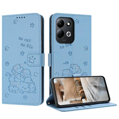Embossed Kitten Phone Leather Case with Lanyard, For Redmi Note 17 Pro 5G Global 163mm, For Redmi Note 17 Pro+ 5G Global 163mm, For Redmi 17 5G / 4G Global 170mm, For Redmi Note 17 4G Global 171mm, For Redmi 15a 5G, For Redmi A7 Pro 4G 171mm           ...