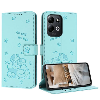 Embossed Kitten Phone Leather Case with Lanyard, For Redmi Note 17 Pro 5G Global 163mm, For Redmi Note 17 Pro+ 5G Global 163mm, For Redmi 17 5G / 4G Global 170mm, For Redmi Note 17 4G Global 171mm, For Redmi 15a 5G, For Redmi A7 Pro 4G 171mm           ...