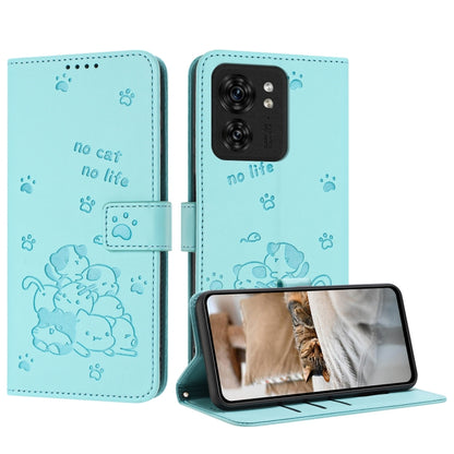 Embossed Kitten Phone Leather Case with Lanyard, For Motorola Moto G Power 5G 2024, For Motorola Moto G84, For Motorola Edge 40 Neo, For Motorola Moto G14, For Motorola Moto G Stylus 2023 4G, For Motorola Edge 40