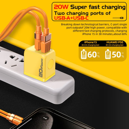 M167 PD 20W Type-C and USB QC 3.0 Fast Charger, EU Plug, US Plug