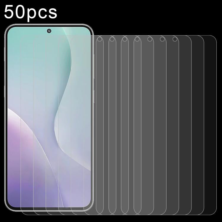 50pcs 0.26mm 9H 2.5D Tempered Glass Film, For Galaxy Buddy5 5G, For Galaxy F07e 4G, For Samsung Galaxy M17e 5G, For Samsung Galaxy F07 4G, For Samsung Galaxy M07 4G, For Samsung Galaxy F17 5G, For Samsung Galaxy A57, For Samsung Galaxy A27             ...