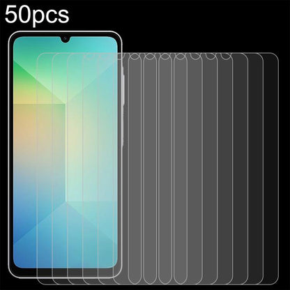 50pcs 0.26mm 9H 2.5D Tempered Glass Film, For Galaxy Buddy5 5G, For Galaxy F07e 4G, For Samsung Galaxy M17e 5G, For Samsung Galaxy F07 4G, For Samsung Galaxy M07 4G, For Samsung Galaxy F17 5G, For Samsung Galaxy A57, For Samsung Galaxy A27             ...