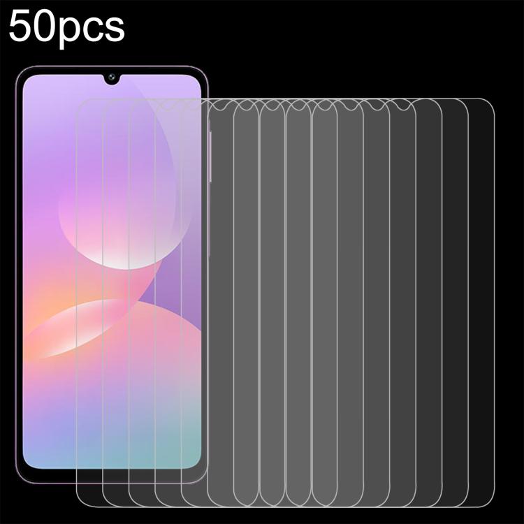 50 pièces Film en verre trempé 0,26 mm 9H 2.5D, pour Galaxy Buddy5 5G, pour Galaxy F07e 4G, pour Samsung Galaxy M17e 5G, pour Samsung Galaxy F07 4G, pour Samsung Galaxy M07 4G, pour Samsung Galaxy F17 5G, pour Samsung Galaxy A57, pour Samsung Galaxy A27