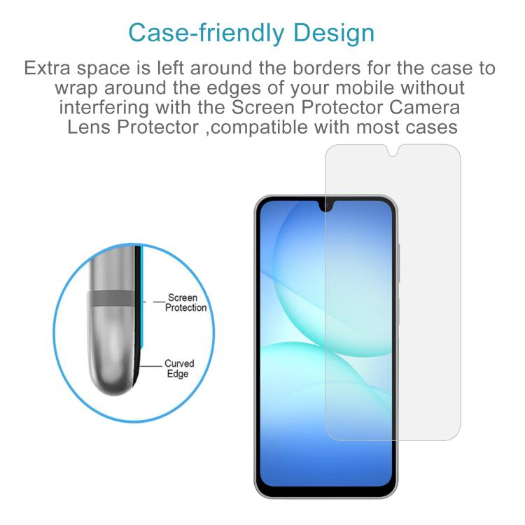 50pcs 0.26mm 9H 2.5D Tempered Glass Film, For Galaxy Buddy5 5G, For Galaxy F07e 4G, For Samsung Galaxy M17e 5G, For Samsung Galaxy F07 4G, For Samsung Galaxy M07 4G, For Samsung Galaxy F17 5G, For Samsung Galaxy A57, For Samsung Galaxy A27             ...
