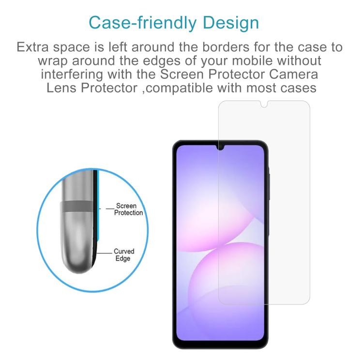 50 pièces Film en verre trempé 0,26 mm 9H 2.5D, pour Galaxy Buddy5 5G, pour Galaxy F07e 4G, pour Samsung Galaxy M17e 5G, pour Samsung Galaxy F07 4G, pour Samsung Galaxy M07 4G, pour Samsung Galaxy F17 5G, pour Samsung Galaxy A57, pour Samsung Galaxy A27
