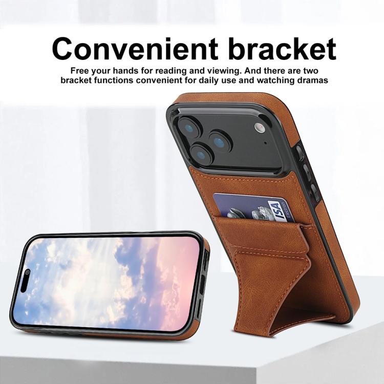 Ultra-thin Shockproof Phone Protective Case with Holder, For iPhone 18 Pro / 17 Pro, For iPhone 18 Pro Max / 17 Pro Max, For iPhone 17, For iPhone Air, For iPhone 16 Pro Max, For iPhone 16 Pro, For iPhone 16 Plus, For iPhone 16, For iPhone 15 Pro Max  ...