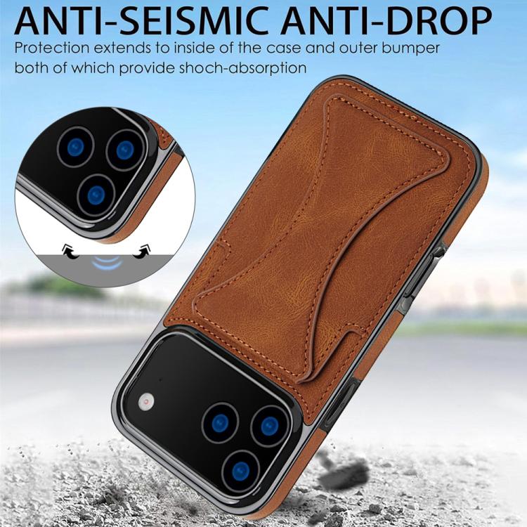 Ultra-thin Shockproof Phone Protective Case with Holder, For iPhone 18 Pro / 17 Pro, For iPhone 18 Pro Max / 17 Pro Max, For iPhone 17, For iPhone Air, For iPhone 16 Pro Max, For iPhone 16 Pro, For iPhone 16 Plus, For iPhone 16, For iPhone 15 Pro Max  ...
