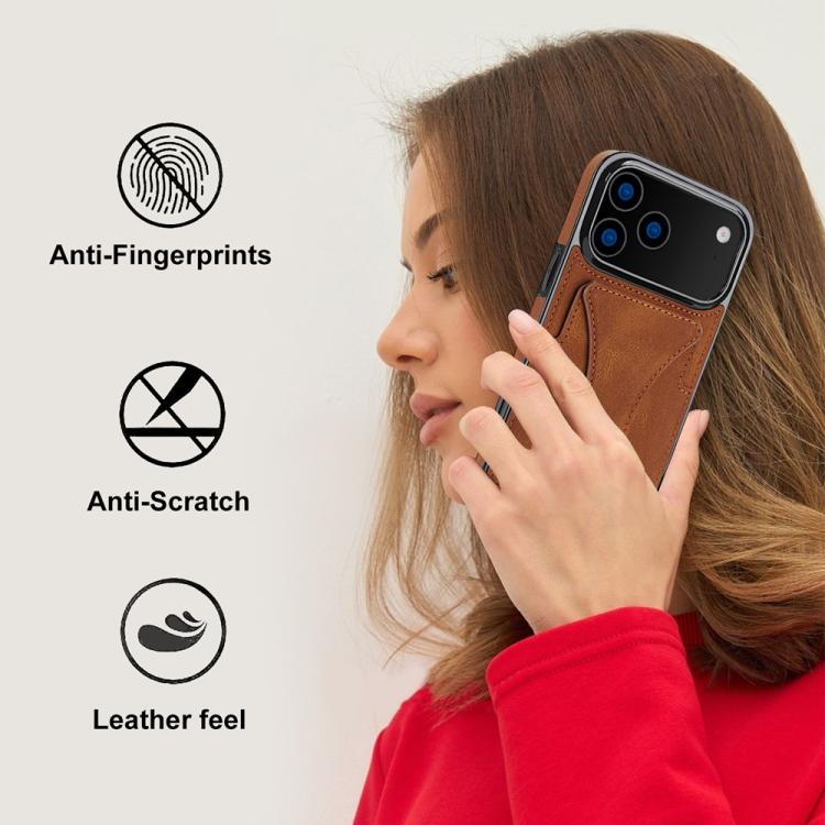 Ultra-thin Shockproof Phone Protective Case with Holder, For iPhone 18 Pro / 17 Pro, For iPhone 18 Pro Max / 17 Pro Max, For iPhone 17, For iPhone Air, For iPhone 16 Pro Max, For iPhone 16 Pro, For iPhone 16 Plus, For iPhone 16, For iPhone 15 Pro Max  ...
