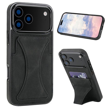 Ultra-thin Shockproof Phone Protective Case with Holder, For iPhone 18 Pro / 17 Pro, For iPhone 18 Pro Max / 17 Pro Max, For iPhone 17, For iPhone Air, For iPhone 16 Pro Max, For iPhone 16 Pro, For iPhone 16 Plus, For iPhone 16, For iPhone 15 Pro Max  ...