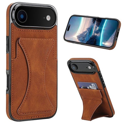 Ultra-thin Shockproof Phone Protective Case with Holder, For iPhone 18 Pro / 17 Pro, For iPhone 18 Pro Max / 17 Pro Max, For iPhone 17, For iPhone Air, For iPhone 16 Pro Max, For iPhone 16 Pro, For iPhone 16 Plus, For iPhone 16, For iPhone 15 Pro Max  ...