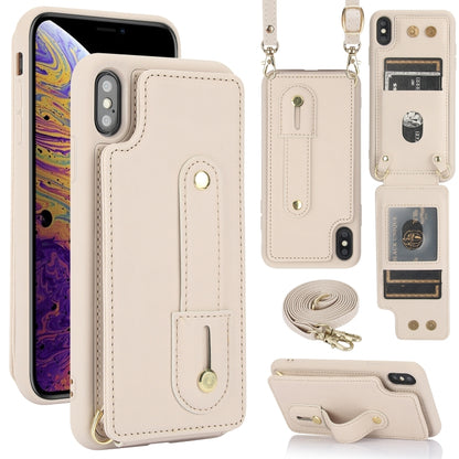 Wristband Vertical Flip Wallet Back Cover Phone Case with Long Lanyard