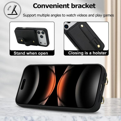Wristband Vertical Flip Wallet Back Cover Phone Case with Long Lanyard, For iPhone 18 Pro / 17 Pro, For iPhone 18 Pro Max / 17 Pro Max, For iPhone 17, For iPhone 17 Air, For iPhone 16 Pro Max, For iPhone 16 Pro, For iPhone 16 Plus, For iPhone 16       ...