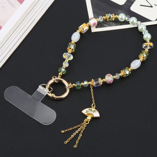 Mobile Phone Anti-lost Hand-fan Bead Chain Short Lanyard