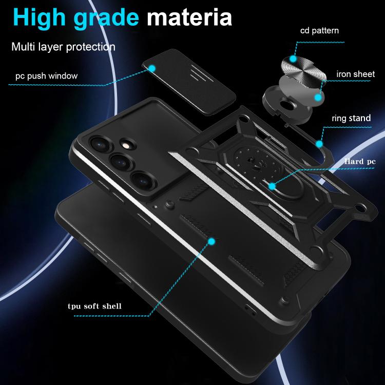 Sliding Camera Cover Design TPU+PC Phone Case, For Galaxy S26 FE / S25 FE 5G, For Samsung Galaxy S26+ 5G, For Samsung Galaxy S26 Ultra 5G, For Samsung Galaxy S26 5G, For Samsung Galaxy S25 Edge 5G, For Samsung Galaxy S25 5G, For Samsung Galaxy S25+ 5G ...