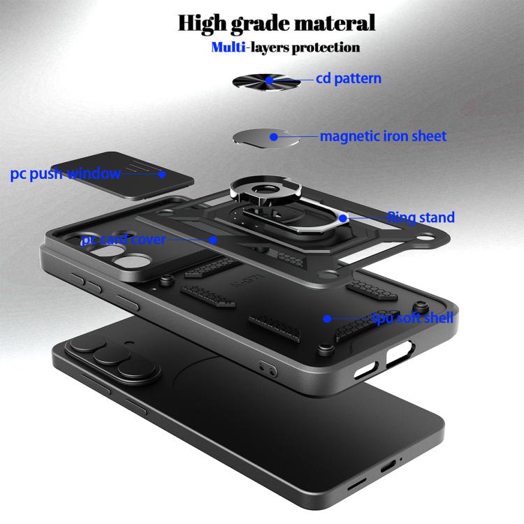 Sliding Camera Cover Design TPU+PC Phone Case, For Samsung Galaxy S26+ 5G, For Samsung Galaxy S26 Ultra 5G, For Samsung Galaxy S26 5G, For Samsung Galaxy S25 FE 5G, For Samsung Galaxy S25 Edge 5G, For Samsung Galaxy S25 5G, For Samsung Galaxy S25+ 5G  ...