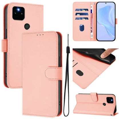 Skin Feel Solid Color Leather Phone Case with Lanyard, For Google Pixel 6, For Google Pixel 5a