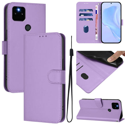 Skin Feel Solid Color Leather Phone Case with Lanyard, For Google Pixel 6, For Google Pixel 5a