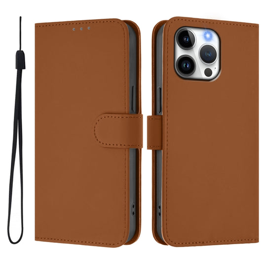 Skin Feel Solid Color Leather Phone Case with Lanyard, For iPhone 16 Pro Max, For iPhone 16 Pro, For iPhone 16 Plus, For iPhone 16, For iPhone 15 Pro Max