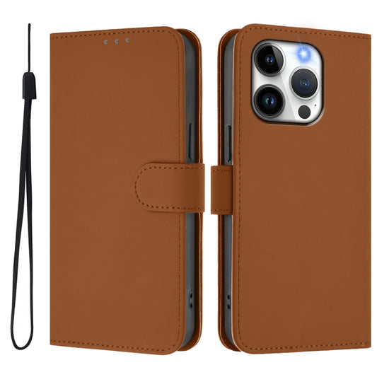 Skin Feel Solid Color Leather Phone Case with Lanyard, For iPhone 14 Pro, For iPhone 14 Pro Max, For iPhone SE 2022 / 2020, For iPhone 13 Pro Max, For iPhone 13 Pro