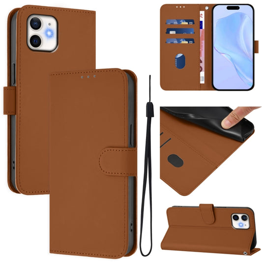 Skin Feel Solid Color Leather Phone Case with Lanyard, For iPhone 11, For iPhone 11 Pro, For iPhone XS / X, For iPhone XR, For iPhone XS Max