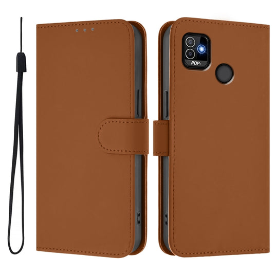 Skin Feel Solid Color Leather Phone Case with Lanyard, For Tecno Pop 5, For Tecno Pop 4 Pro, For Tecno Spark 7P, For Tecno Spark 7 / 7T, For Tecno Spark 6 Go / Go 2021
