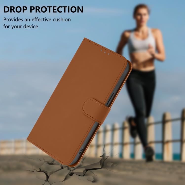 Skin Feel Solid Color Leather Phone Case with Lanyard, For Tecno Camon 15