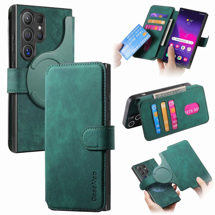 CaseNeo MagSafe RFID Anti-theft Retro Leather Phone Case, For Galaxy S26 FE 5G, For Galaxy S26+ 5G, For Galaxy S26 Ultra 5G, For Galaxy S26 5G, For Galaxy S25 FE 5G, For Galaxy S25 Edge 5G, For Galaxy S25 5G, For Galaxy S25+ 5G, For Galaxy S25 Ultra 5G...