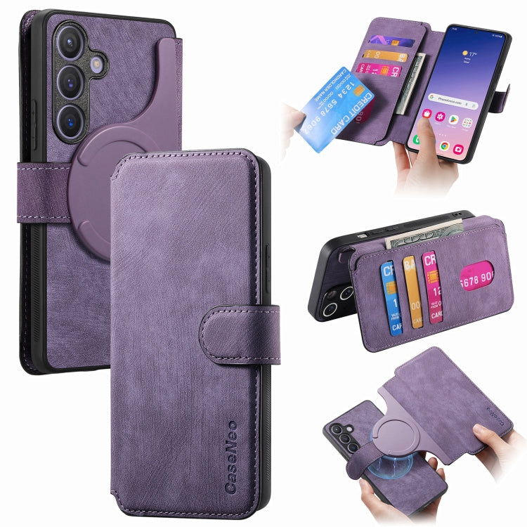 CaseNeo MagSafe RFID Anti-theft Retro Leather Phone Case, For Galaxy S26 FE 5G, For Galaxy S26+ 5G, For Galaxy S26 Ultra 5G, For Galaxy S26 5G, For Galaxy S25 FE 5G, For Galaxy S25 Edge 5G, For Galaxy S25 5G, For Galaxy S25+ 5G, For Galaxy S25 Ultra 5G...