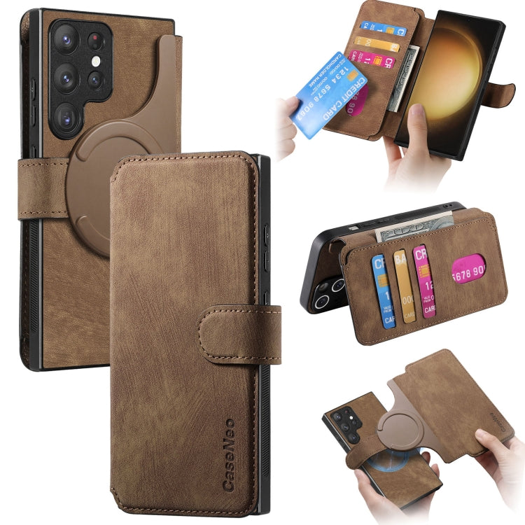 CaseNeo MagSafe RFID Anti-theft Retro Leather Phone Case, For Galaxy S26 FE 5G, For Galaxy S26+ 5G, For Galaxy S26 Ultra 5G, For Galaxy S26 5G, For Galaxy S25 FE 5G, For Galaxy S25 Edge 5G, For Galaxy S25 5G, For Galaxy S25+ 5G, For Galaxy S25 Ultra 5G...