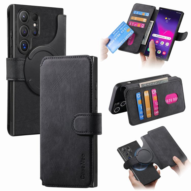 CaseNeo MagSafe RFID Anti-theft Retro Leather Phone Case, For Galaxy S26 FE 5G, For Galaxy S26+ 5G, For Galaxy S26 Ultra 5G, For Galaxy S26 5G, For Galaxy S25 FE 5G, For Galaxy S25 Edge 5G, For Galaxy S25 5G, For Galaxy S25+ 5G, For Galaxy S25 Ultra 5G...