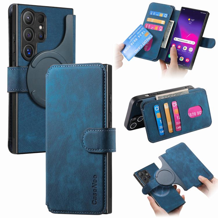 CaseNeo MagSafe RFID Anti-theft Retro Leather Phone Case, For Galaxy S26 FE 5G, For Galaxy S26+ 5G, For Galaxy S26 Ultra 5G, For Galaxy S26 5G, For Galaxy S25 FE 5G, For Galaxy S25 Edge 5G, For Galaxy S25 5G, For Galaxy S25+ 5G, For Galaxy S25 Ultra 5G...