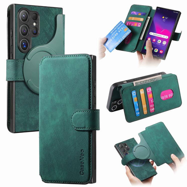CaseNeo MagSafe RFID Anti-theft Retro Leather Phone Case, For Galaxy S26 FE 5G, For Galaxy S26+ 5G, For Galaxy S26 Ultra 5G, For Galaxy S26 5G, For Galaxy S25 FE 5G, For Galaxy S25 Edge 5G, For Galaxy S25 5G, For Galaxy S25+ 5G, For Galaxy S25 Ultra 5G...